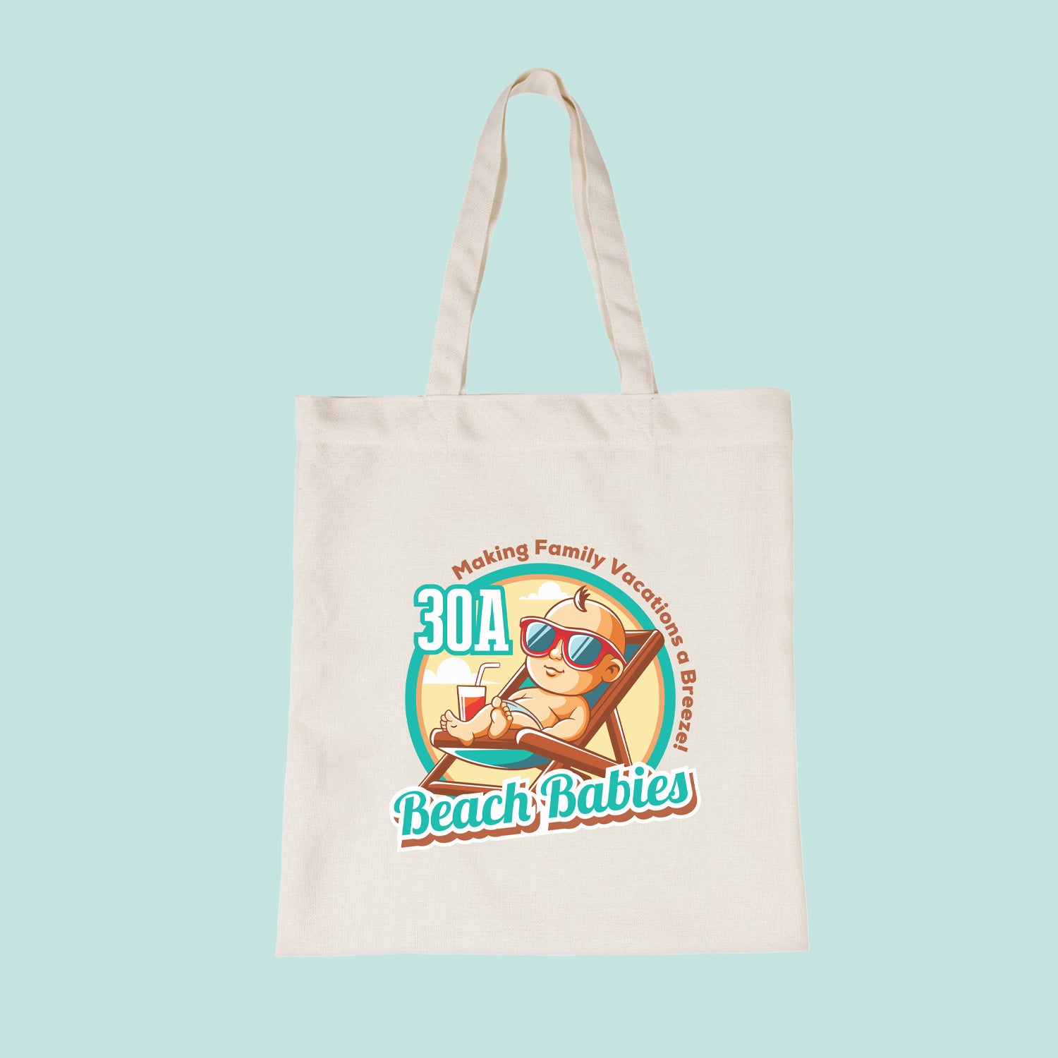 30A Beach Babies canvas tote bag